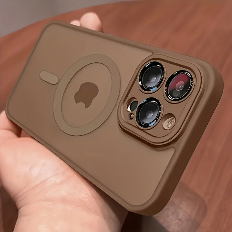 Luxury Magnetic Wireless Charge Phone Case For iPhone 17 Air 16 15 14 13 12 11 Pro Max Plus Matte Translucent Hard PC Armor Shockproof Camera Lens Protection Cover