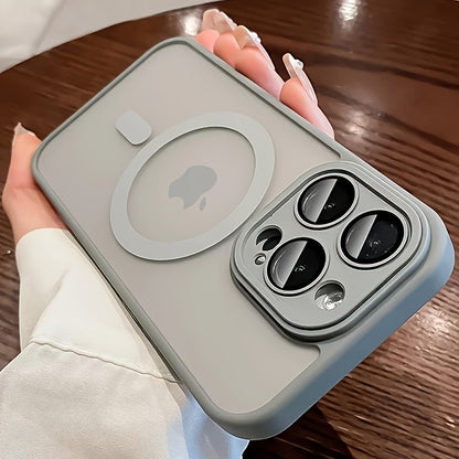 Luxury Magnetic Wireless Charge Phone Case For iPhone 17 Air 16 15 14 13 12 11 Pro Max Plus Matte Translucent Hard PC Armor Shockproof Camera Lens Protection Cover