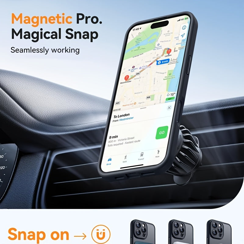 Luxury Magnetic Wireless Charge Phone Case For iPhone 17 Air 16 15 14 13 12 11 Pro Max Plus Matte Translucent Hard PC Armor Shockproof Camera Lens Protection Cover