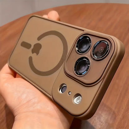 Luxury Magnetic Wireless Charge Phone Case For iPhone 17 Air 16 15 14 13 12 11 Pro Max Plus Matte Translucent Hard PC Armor Shockproof Camera Lens Protection Cover